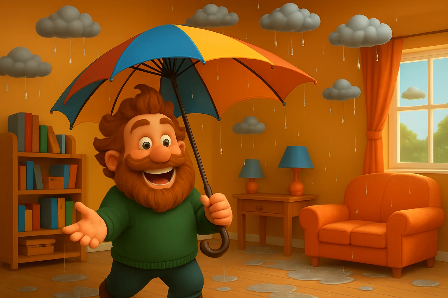 Poobah with umbrella